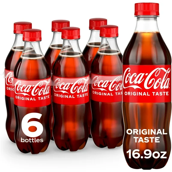 Coca-Cola Classic Soda Pop, 16.9 fl oz Bottles, 6 Pack
