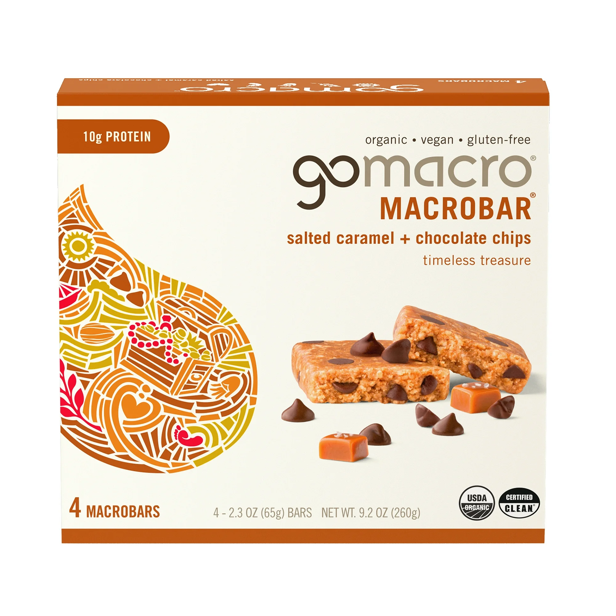 GoMacro Salted Caramel + Chocolate Chips MacroBar 4ct Multipack