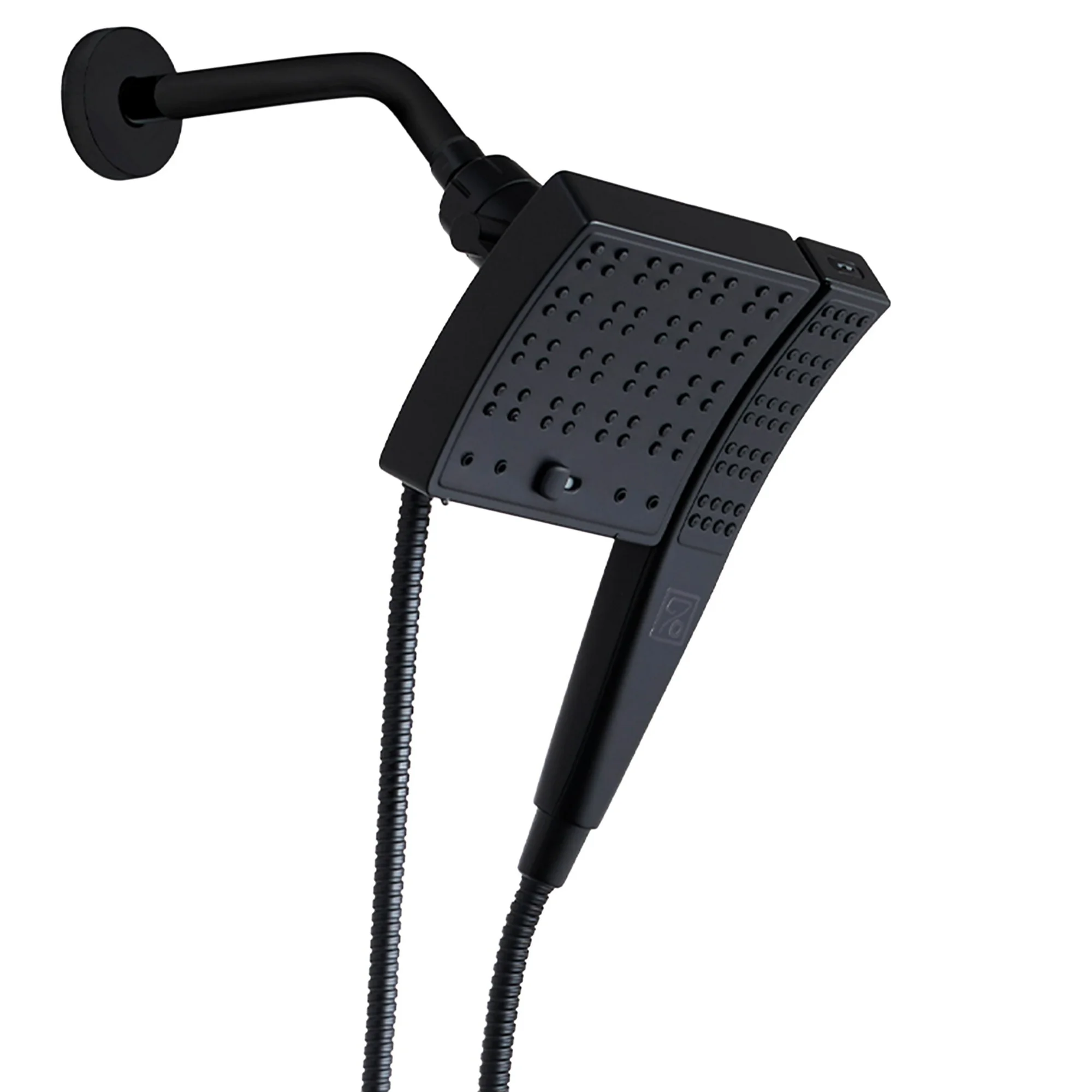 Seventy 3-Setting Dual Combo, Fixed and Handheld Showerhead in Matte Black (12163)